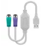 Microconnect USBA2XPS2 PS/2-kaapeli 0,3 m 2x 6-p Mini-DIN USB-A valkoinen