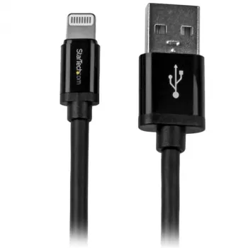 StarTech.com 2 m (6 ft.) USB–Lightning-kaapeli – pitkä iPhone / iPad / iPod -latauskaapeli – Lightning–USB-kaapeli – Apple MFi -sertifioitu – musta