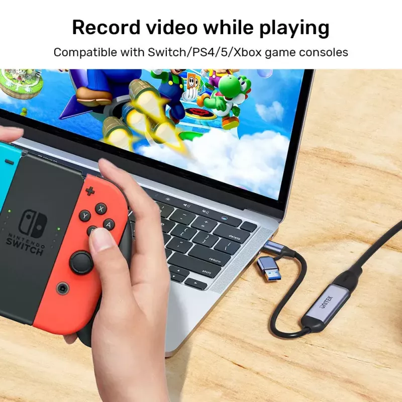 Videokaapeliadapteri UNITEK V1167A USB Type-A/USB Type-C HDMI musta