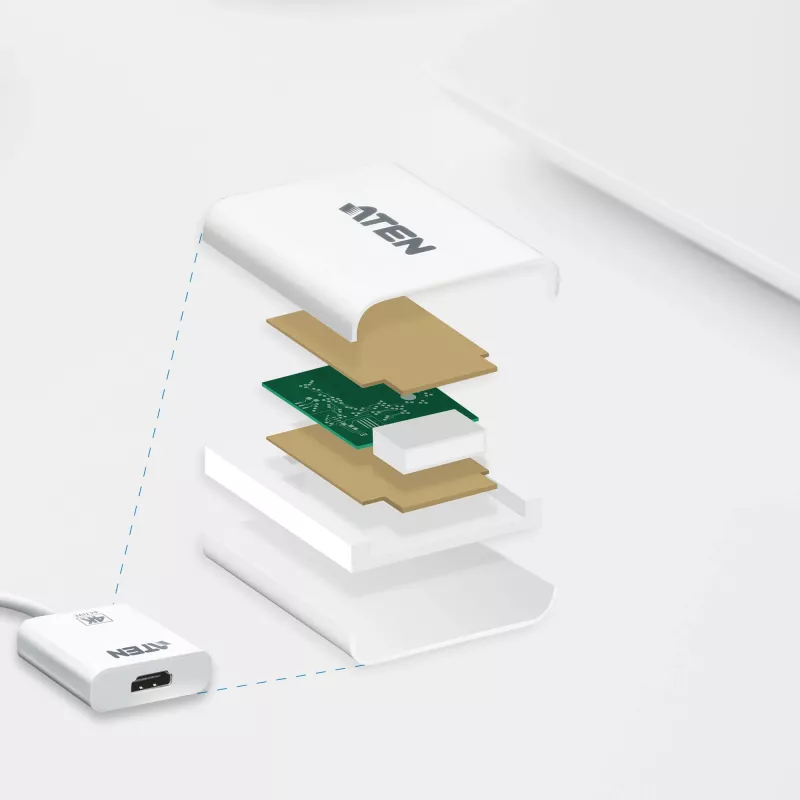 ATEN 4K Active mini DisplayPort - HDMI -muunnin, 3D, enintään 3840 x 2160 @30Hz