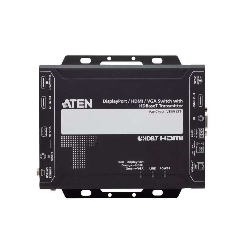 ATEN DisplayPort-/HDMI-/VGA-kytkin HDBaseT-lähettimellä