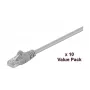 Microconnect V-UTP5005VP Cat5e U/UTP -kytkentäkaapeli, 0,5 m, harmaa, 10 kpl:n pakkaus