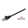 Microconnect V-UTP502SVP Cat5e U/UTP -verkkokaapeli, 2 m, musta, 10 kpl pakkaus