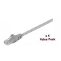 Microconnect V-UTP515VP Cat5e U/UTP verkkokaapeli 15 m, harmaa, 5 kpl:n pakkaus