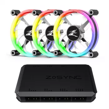 Zalman ZM-LF120A3 tietokoneen jäähdytysjärjestelmä tietokonekotelon tuuletin 12 cm musta, valkoinen