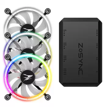 Zalman ZM-LF120A3 tietokoneen jäähdytysjärjestelmä tietokonekotelon tuuletin 12 cm musta, valkoinen