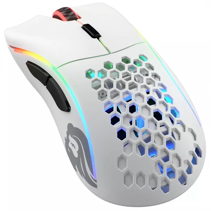 Glorious Gaming Glorious Model D Wireless - mattavalkoinen, oikeakätinen, RF Wireless, 19000 DPI, valkoinen