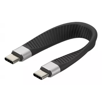 Techly ICOC-USBC-FL-U4 USB-kaapeli USB4 Gen 2x2 0,124 m musta