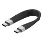 Techly ICOC-USBC-FL-U4 USB4 Gen3 USB-C–USB-C joustava litteä kaapeli, 0,124 m
