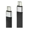 Techly ICOC-USBC-FL-U4 USB4 Gen3 USB-C–USB-C joustava litteä kaapeli, 0,124 m