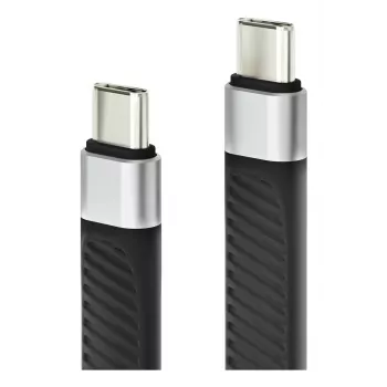Techly ICOC-USBC-FL-U4 USB-kaapeli USB4 Gen 2x2 0,124 m musta