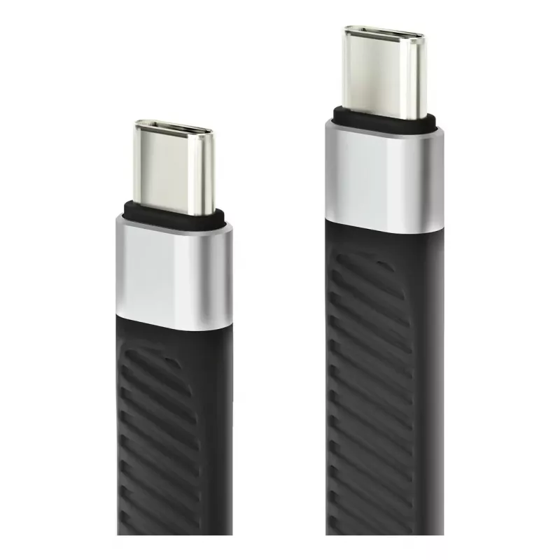 Techly ICOC-USBC-FL-U4 USB4 Gen3 USB-C–USB-C joustava litteä kaapeli, 0,124 m