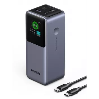 Ugreen 20000mAh 130W pikalataus varavirtalähde litium harmaa