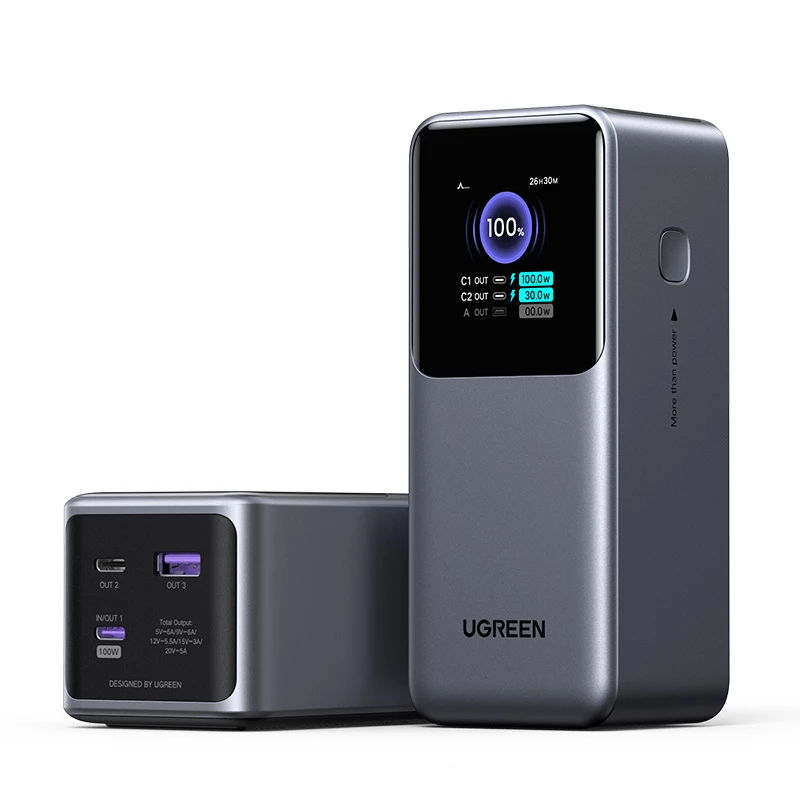 Ugreen 20000mAh 130W pikalataus varavirtalähde litium harmaa