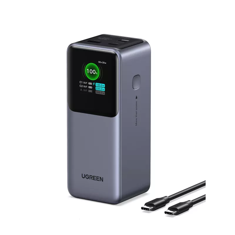 Ugreen 20000mAh 130W pikalataus varavirtalähde litium harmaa