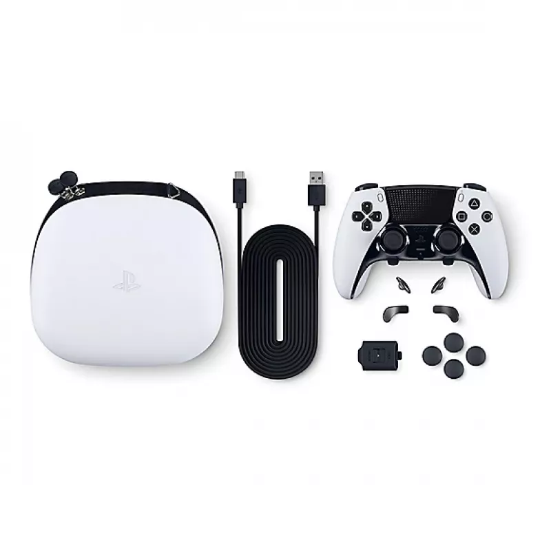 Peliohjain Sony DualSense Edge PlayStation 5:lle — langallinen & langaton (Bluetooth/USB), musta/valkoinen