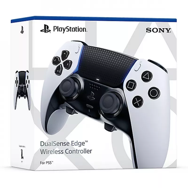 Peliohjain Sony DualSense Edge PlayStation 5:lle — langallinen & langaton (Bluetooth/USB), musta/valkoinen