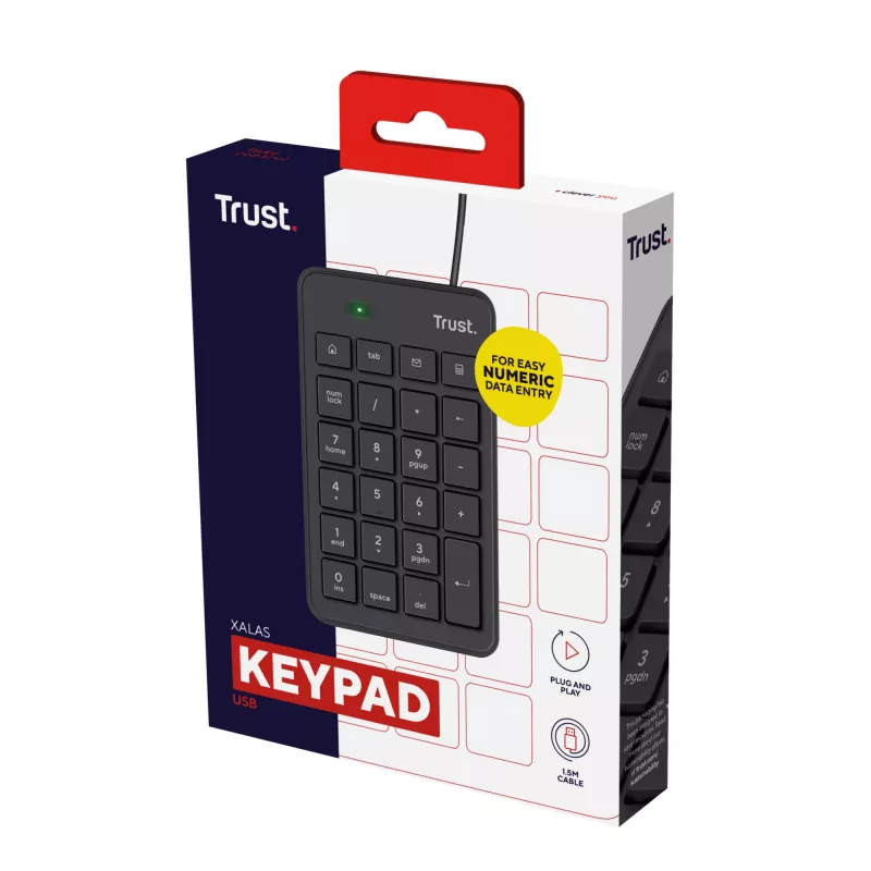 Trust 22221 numeronäppäimistö kannettavaan/PC USB musta