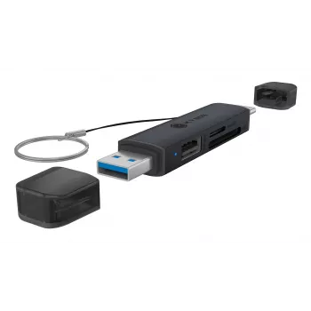 Kortinlukija icybox 61179 – USB 3.2 Gen1 3-in-1, USB Type-C- ja Type-A-liitännät