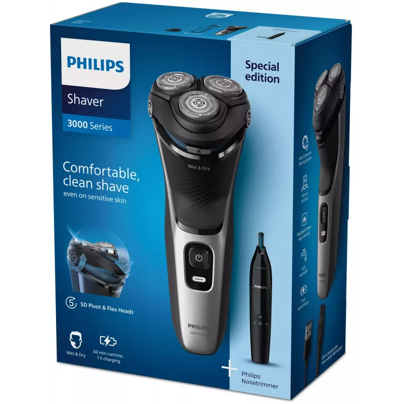 Philips S3143/02 parranajokone märkä & kuiva PowerCut-teräjärjestelmä