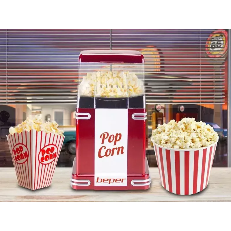 Popcornkone Beper 90.590Y punainen valkoinen 1200 W 3 min