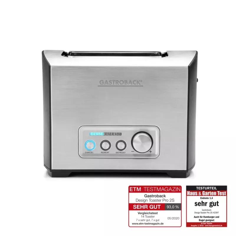 Leivänpaahdin Gastroback Design Pro 2S 2 viipaletta 950 W musta ruostumaton teräs