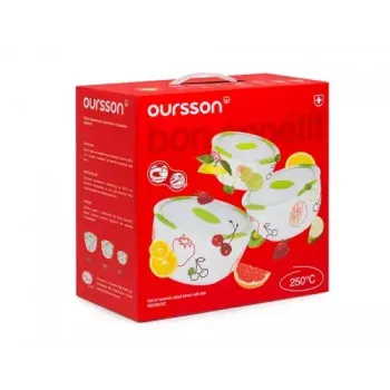 Salaattikulho Oursson BS2981RC/GA pyöreä keraaminen monivärinen 3 kpl