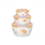 Kulhosetti OURSSON BS2981RC/OR 1,7 l pyöreä keraaminen oranssi valkoinen 3 kpl
