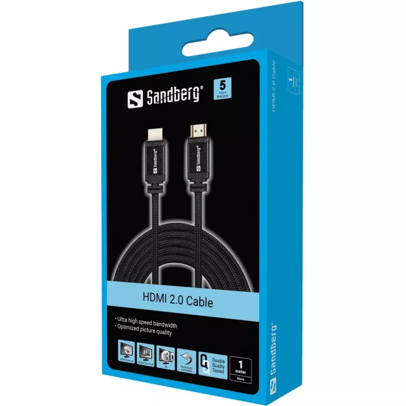 HDMI-kaapeli Sandberg HDMI 2.0 19M-19M 1m