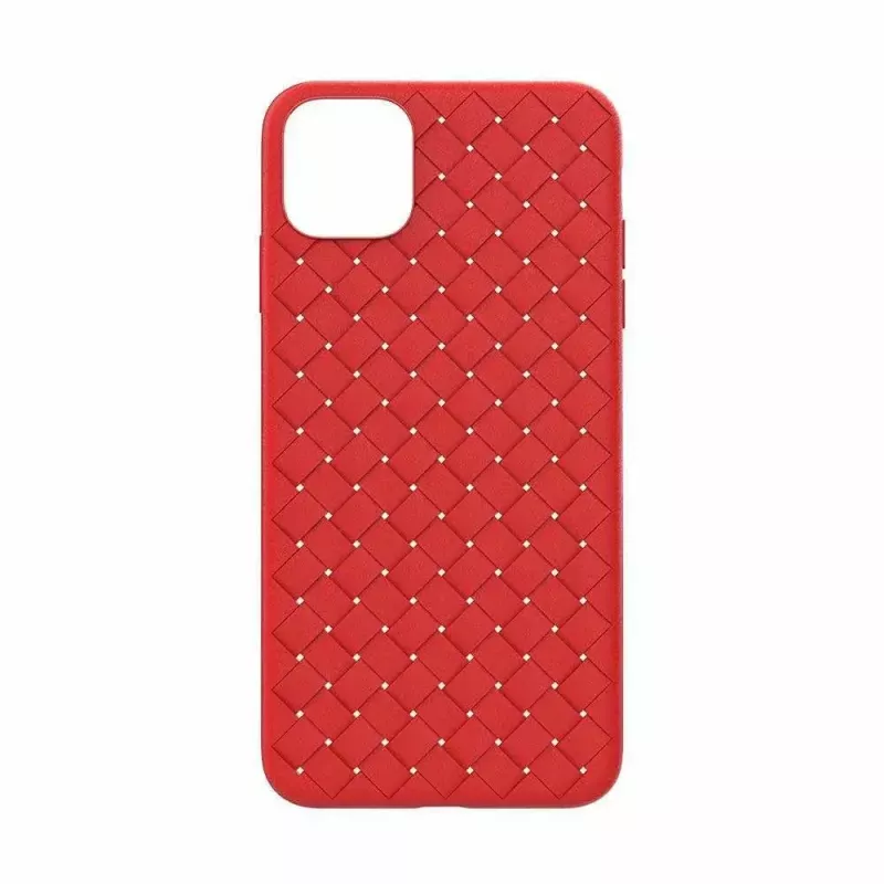 Pehmeä matkapuhelinkotelo Devia iPhone 11 Pro — kudottu kuvio, punainen