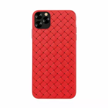 Pehmeä matkapuhelinkotelo Devia iPhone 11 Pro — kudottu kuvio, punainen