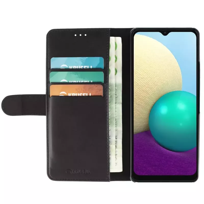 Krusell Galaxy A02 lompakkokotelo 16,5 cm musta 3 korttipaikkaa