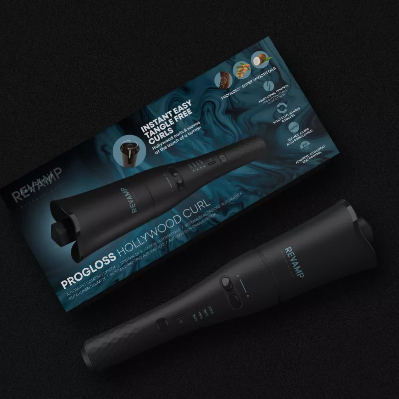 Revamp Progloss Hollywood Curl Automatic kiharrin Warm musta 3 m