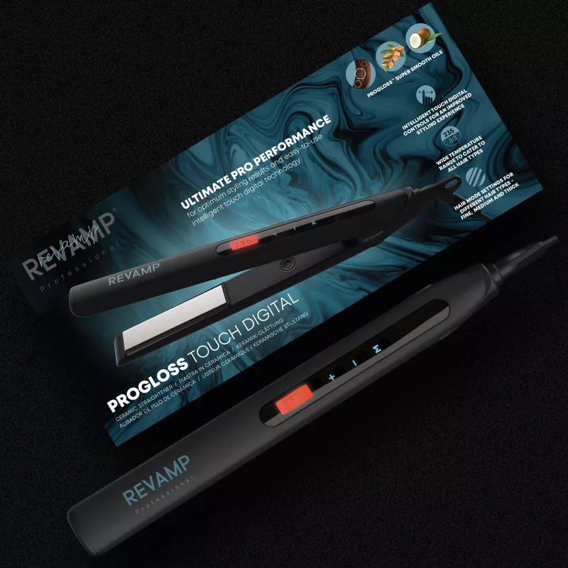 Revamp Progloss Touch Digital hiustensuoristaja Warm musta 3 m