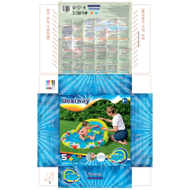 Bestway 52378 Splash & Learn lasten uima-allas katoksella, 45 l, 117 x 120 x 117 cm