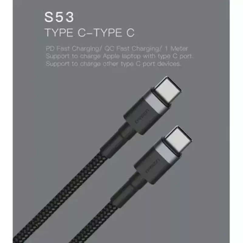 USB-C–USB-C-kaapeli Orsen S53, 1 m, 3 A, punainen