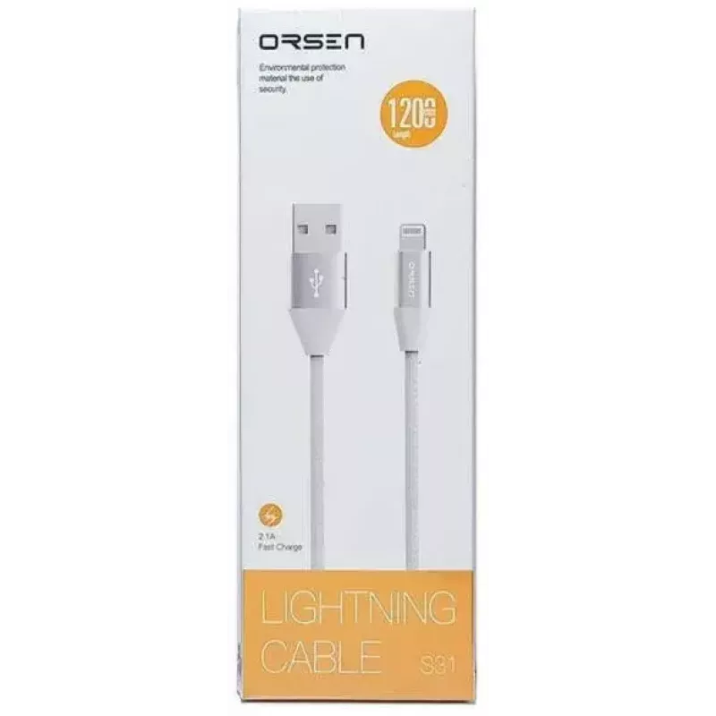 Micro-USB-datakaapeli Orsen S32 2.1A 1,2 m harmaa