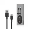 USB-A–USB-C-kaapeli Orsen S9C 1 m, 2,1 A, musta