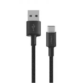 USB-A–USB-C-kaapeli Orsen S9C 1 m, 2,1 A, musta