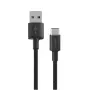 USB-A–USB-C-kaapeli Orsen S9C 1 m, 2,1 A, musta