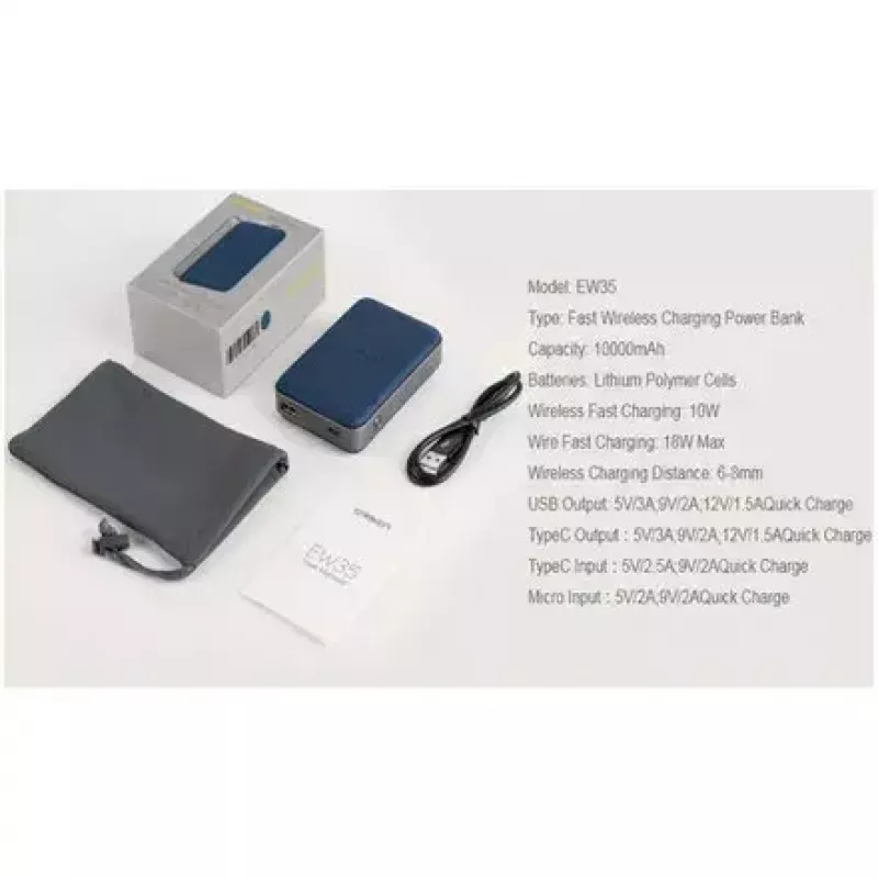 Kannettava varavirtalähde Orsen EW35 10000 mAh