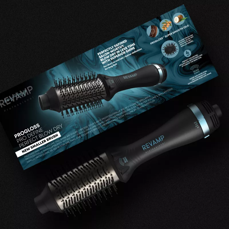 Revamp Progloss Pro Define Perfect Blow Dry kuumailmaharja lämmin musta 900 W 3 m