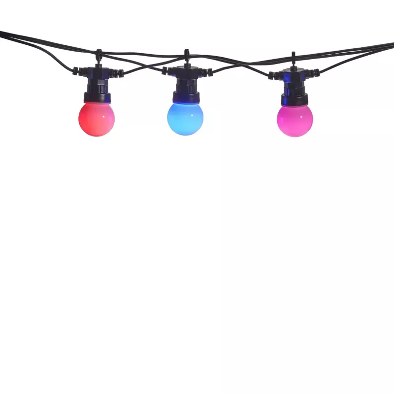 Denver SLP-510 älykäs LED-juhlavalosarja, 10 lamppua, 9 m, Wi-Fi, RGB, IP65