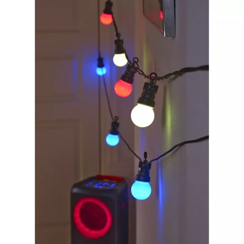 Denver SLP-510 älykäs LED-juhlavalosarja, 10 lamppua, 9 m, Wi-Fi, RGB, IP65