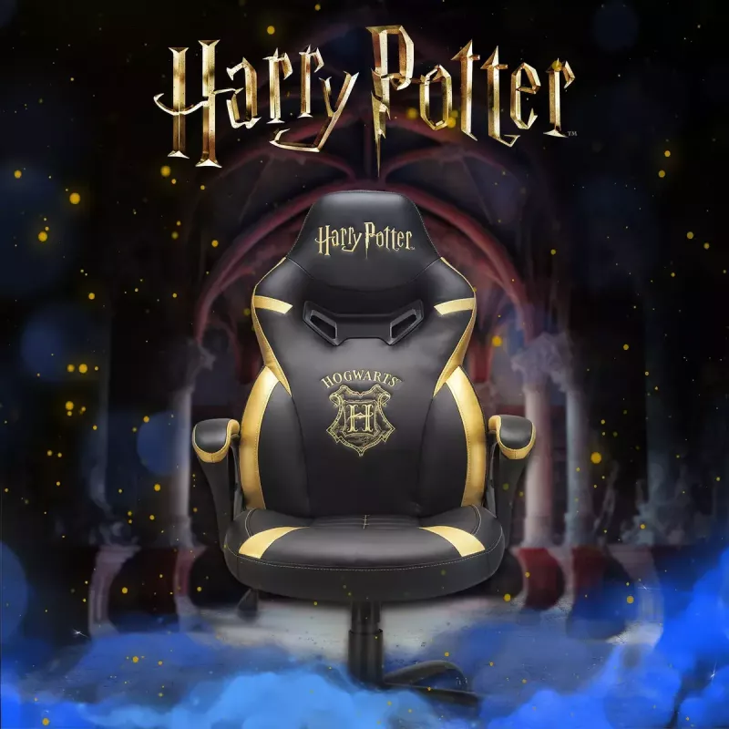 PC-pelituoli Subsonic Junior Hogwarts pehmustettu istuin musta keltainen