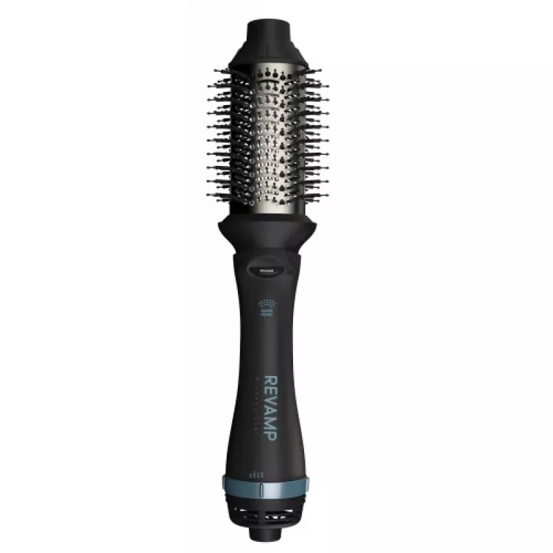 Revamp Progloss Volume & Style Hot Brush Style -kuumailmaharja lämmin musta 1000 W 3 m