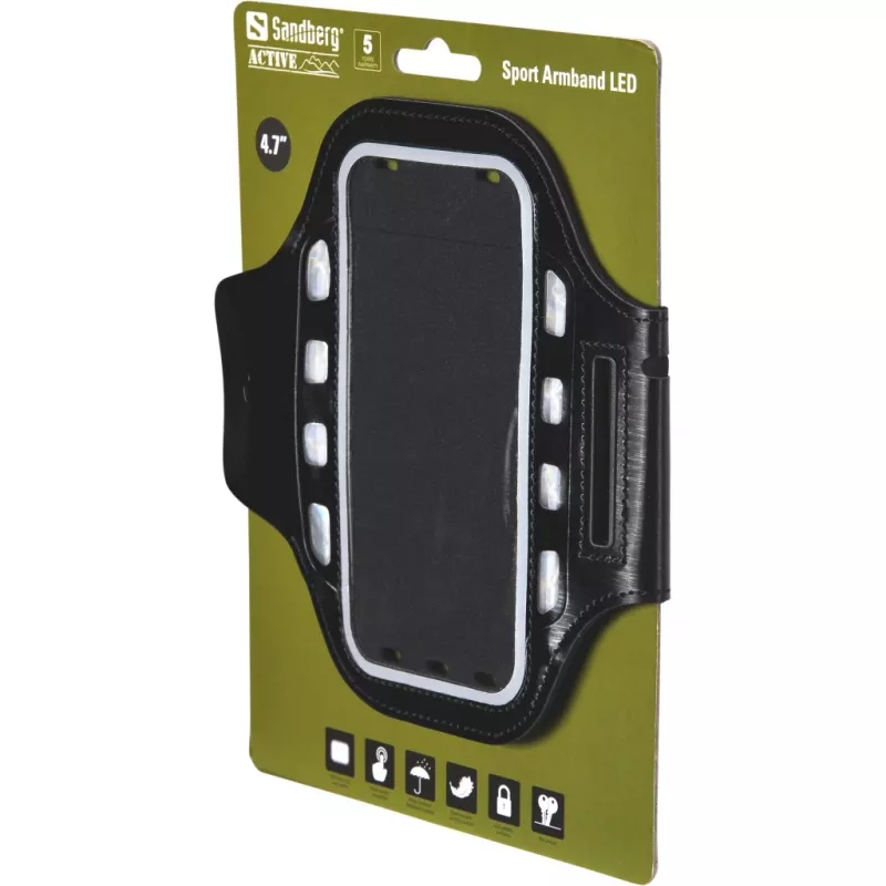 Käsivarsikotelo Sandberg Sport Armband LED 4,7''