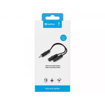 Audionjakaja Sandberg MiniJack 1->2 502-16