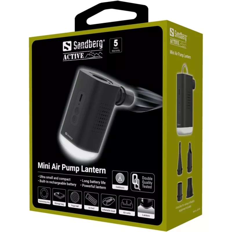 Sandberg Mini Air Pump Lantern Sandberg 0,04 bar 200 l/min paristo 5V 2A