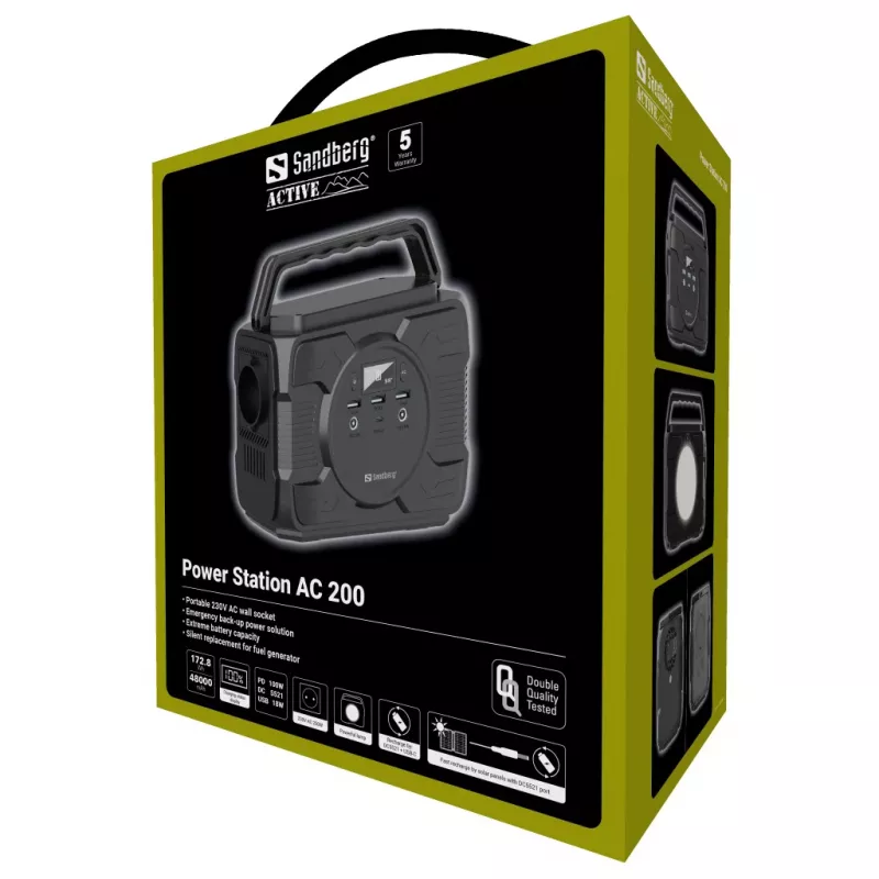 Kannettava akku Sandberg Power Station AC 200, 48000 mAh